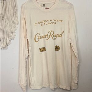 Comfort Colors Crown Royal Cream Long Sleeve Tee with Gold Accent
